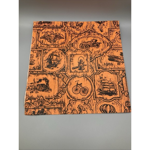 Other - Vintage 1 Sheet 20"x30" Modes Of Transportation Gift Wrap Orange Black